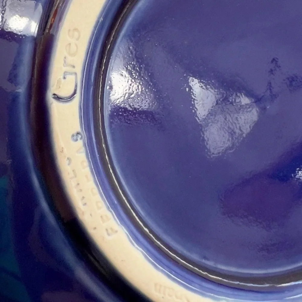 Gres Ferreras Espresso Cup Saucer Set Cobalt Blue Stoneware Spain OS‎